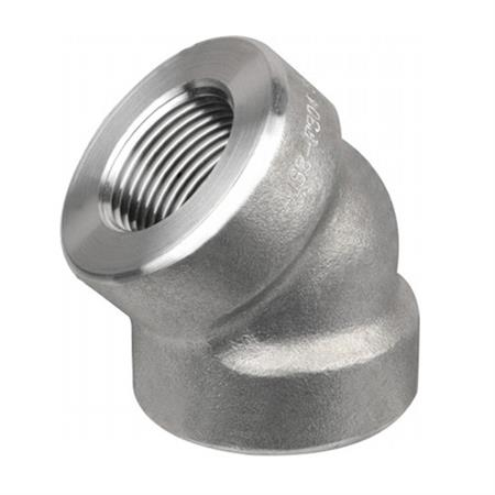 Codo del hilo de rosca del acero inoxidable 45 grados